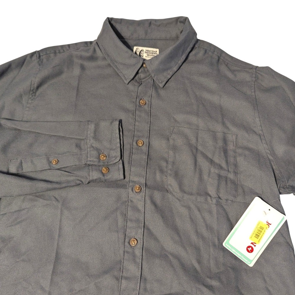 Marmot Fairfax Lightweight Flannel LS Grey Button Down Shirt Mens Large M14657